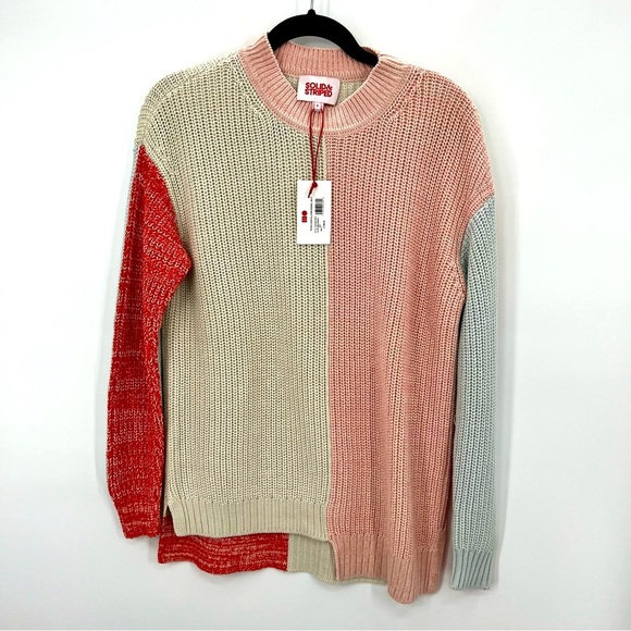 NWT Solid & Striped The Max Asym Pullover Knit Sweater Marled Colorblock Top S - Picture 3 of 11